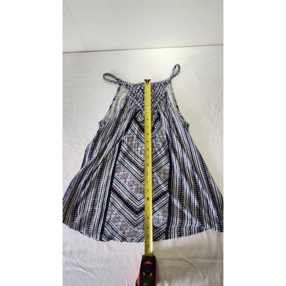 Lucky Brand Live In Love Halter Top Size M Boho Chevron Print Woven Detail - Picture 5 of 7
